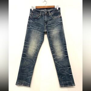 American Eagle Airflex + Slim Straight Dark Wash‎ Stretch Jeans Men’s 28x28